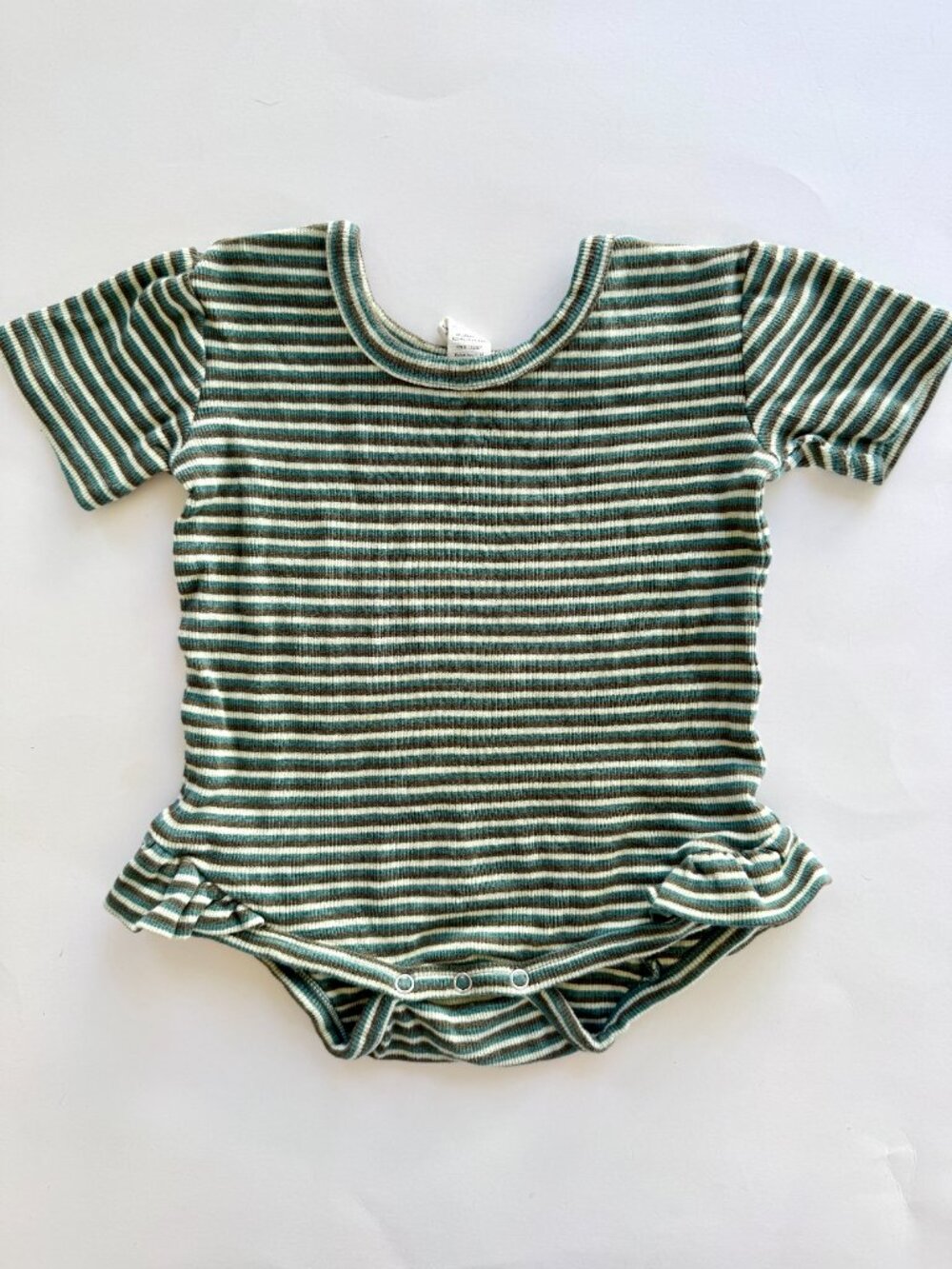 Kate Quinn Ribbed Stripe Ruffle Bodysuit 18-24M